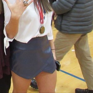 Bluish-Grey Envelope Skort